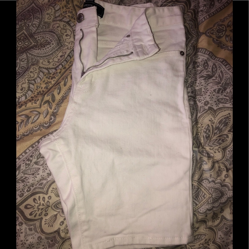 Forever 21 White Jean Shorts